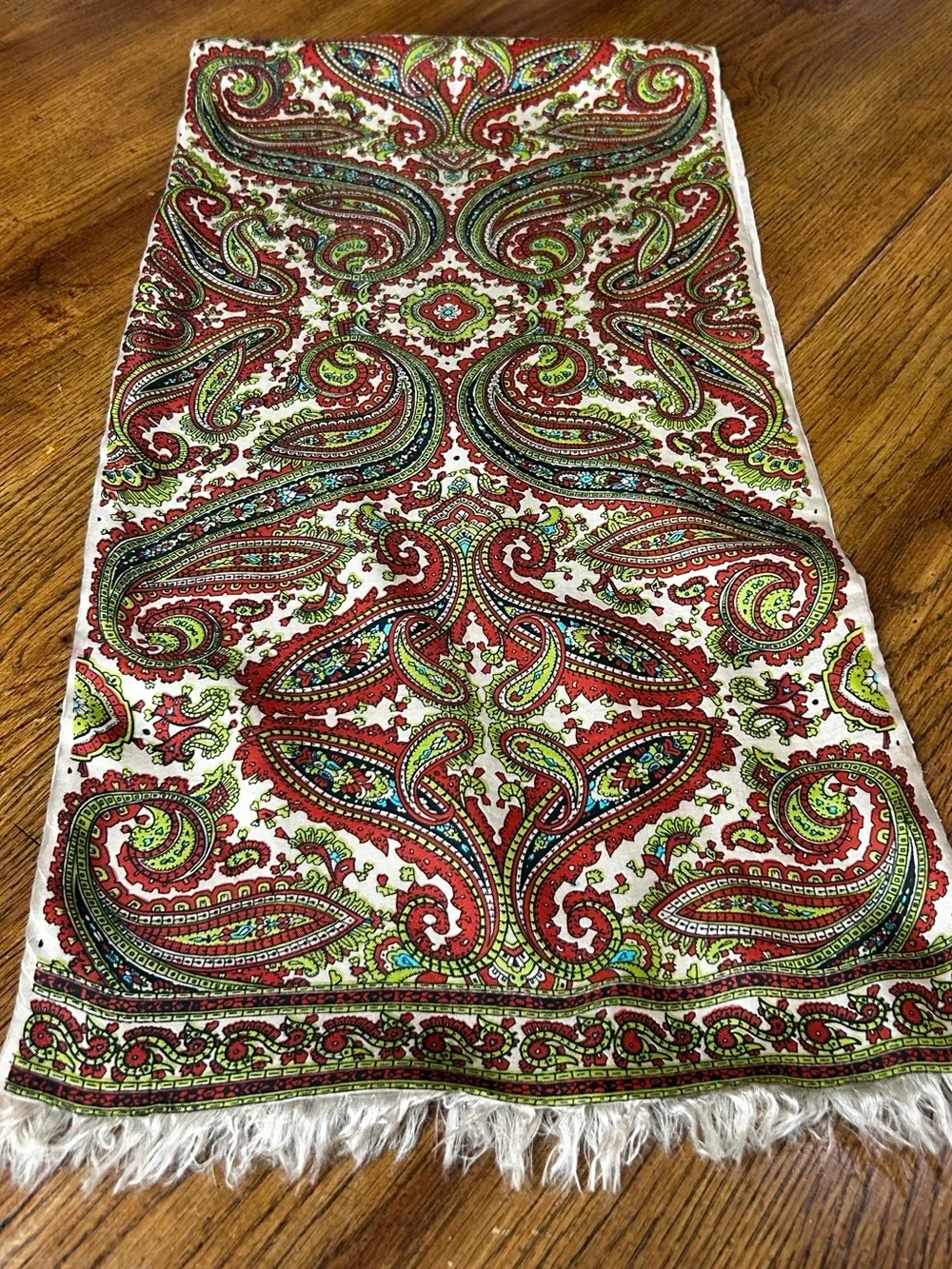 Vintage Glentex Silk Wool Paisley Scarf Made in Japan, 60s Mod Paisley Scarf